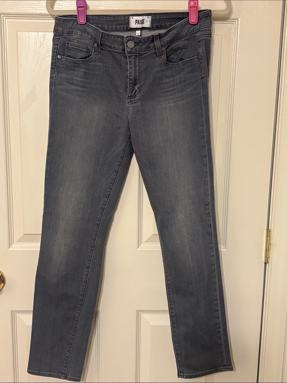 PAIGE Women's Stretch Dark Grey Skyline Ankle Peg Jeans 31